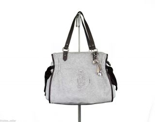 Juicy Couture Bling Charm Grey JC Monogram MS Daydreamer Large Tote 