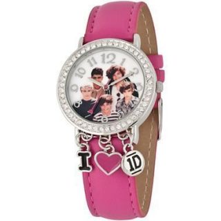 One Direction 1D Band Bling Charm Watch Pink & Decorative Gift Box NIB