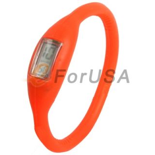 Negative ions Silicone Rubber Sport Digital Wrist Bracelet Jelly