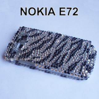Black Zebra Full Rhinestone Bling Case Cover Nokia E72