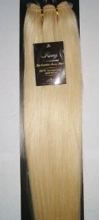 24 human hair extensions weft 100g white blonde 60
