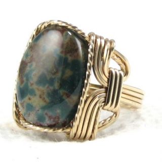   Bloodstone Heliotrope Ring 14k Rolled Gold Customizable Jewelry