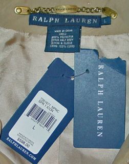 Ralph Lauren Ladies Blue Label Tan Light Weight Rain Coat Size Large 