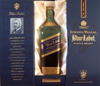 New Johnnie Walker Blue Label Bottle and Box