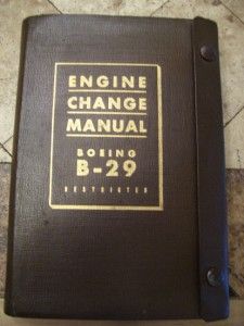 Original 1944 Boeing B 29 Superfortress Engine Change Flight Manual 
