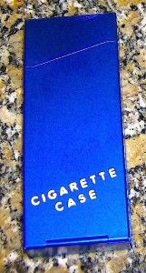 blue metal cigarette case new holds 100 s king size