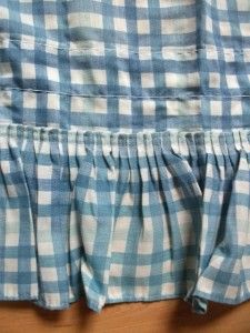Set of 2 Country Blue Checked Gingham Ruffled Balloon Valances 172x19 