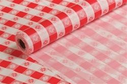 Red White Gingham 100 Plastic Tablecloth Roll Picnic