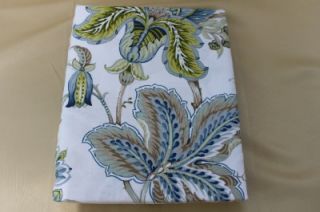   Amalfi Floral Fabric Shower Curtain Blue Green Brown White