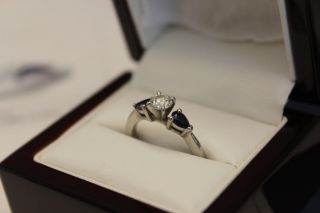 Blue Nile PLAT950 Platinum and Diamond Engagement Ring, Pear Shaped 