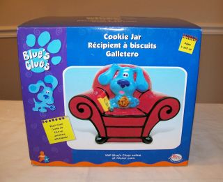 NEW IN BOX BLUES CLUES BLUE THINKING CHAIR CERAMIC COOKIE JAR 