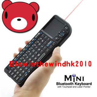 Wireless Mini Bluetooth Keyboard Touchpad Remote Laser