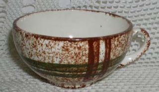 Blue Ridge Southern Potteries Coffee Tea Cup Brown Plaid Green Rustic 