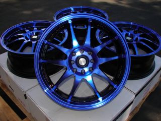 17 Effect Blue Wheels Rims 5x114 3 Kia Soul Forte Optima Rondo Eclipse 