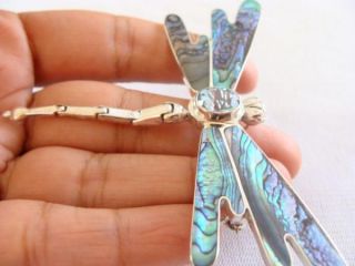   Blue Topaz Dragonfly 925 Sterling Silver Pin Pendant Brooch Broach