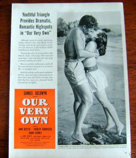 1950 Movie Ad Our Very Own Ann Blyth Farley Granger