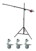 Telescopic Boom Stand w Counter Weight Wheel Casters