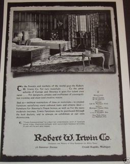 1931 Robert w Irwin Co Grand Rapids MI Furniture Ad