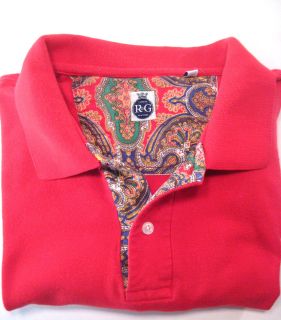 Robert Graham Red Short Sleeve Polo Shirt XL