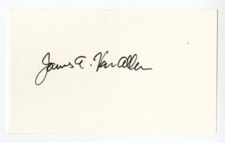 James Van Allen Notable Astrophysicist Authentic Autographed 3x5 Card 