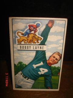 1951 Bowman Bobby Layne Card 102 Quarterback Lions