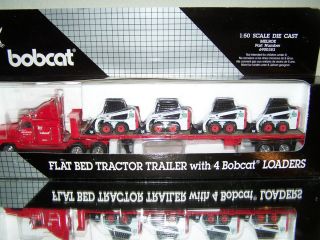 Bobcat Flat Bed Tractor Trailer w 4 Bobcat Loaders 1 50