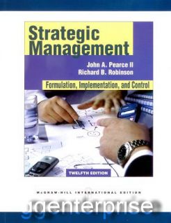 Strategic Management 12th Edition Robinson Pearce 12E