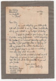 English Poet Gordon Bottomley Autograph Letter Signed
