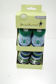 Smartwool Baby Woolys Booties 0 3 Months Blue Green