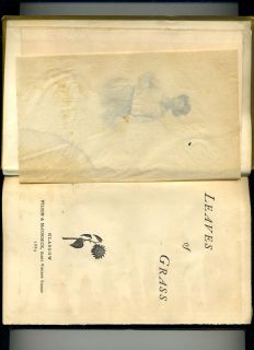 book, Leaves of Grass by Walt Whitman1883The Scottish pub Wilson and 