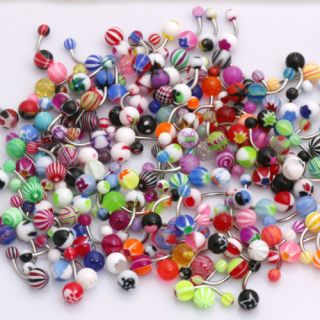 60 Mix Belly Navel Ring Bars Wholesale Body Jewelry 236