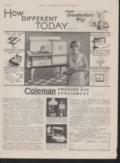 1931 Coleman Household Appliance Kitchen Stove Oven Ad