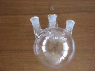 New Round Flask 1000ml Pyrex Lab Glassware Boil 3 Necks
