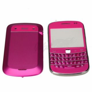 Full Housing Cover Case for Blackberry Bold 9900 Rose Red with Silver 