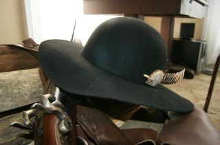 Open Crown Slouth Hat 100 WOOL FELT Buckskinner Mountain Man 