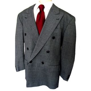 Hugo Boss Mens Black Donegal Tweed Wool DB Suit 38 S