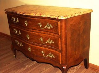 18th Century French Marble Top Bombe Chest Antique