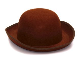 Mens Victorian Steampunk Brown Derby Bowler Costume Hat