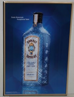 Bombay Sapphire London Distilled Dry Gin Metal Bar Sign