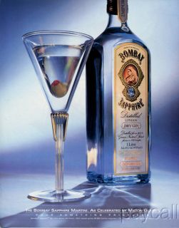 1993 Ad Bombay Sapphire Martini Dry Gin as Celebrated by Milton Glaser 