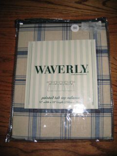 Waverly Tab Top Valance Indigo Pantry Plaid 51 x 18