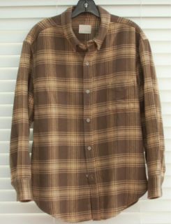 Hot Band of Outsiders Plaid Brown Winter Flannel Button Down Shirt XXL 