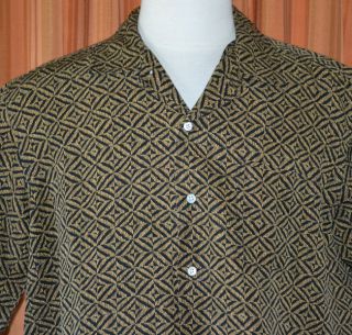 Polo by Ralph Lauren Bonnard Short Sleeve Black Brown Silk Linen Shirt 