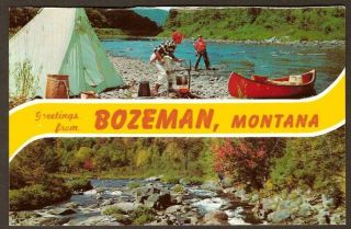 Secnic greetings from Bozeman MT chrome postcard