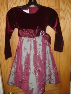 Bonnie Jean Size 6R Burgundy Dress Formal Holiday Wear