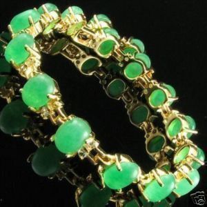 New Genuine Asian Jewelry Green Jade Lovely Beads Bracelet