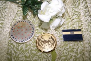 Lot of 3 Vintage Compacts Bourjois Stratton England Zell Parts Restore 