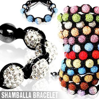 Shamballa Bracelet Crystal Disco Ball Friendship Gift Clay Ring 