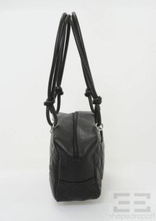 Chanel Black & White Quilted Leather Cambon Bowler Bag