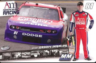 2012 Jason Bowles 81 NASCAR Nationwide Series Postcard